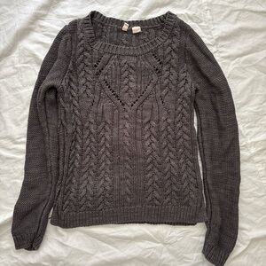 Moth Women's Cable Knit Sweater - Dark Gray
